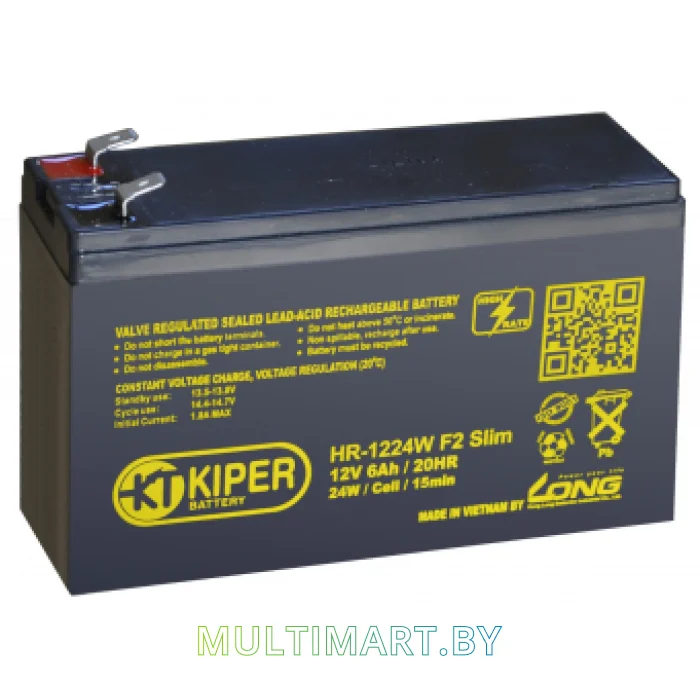 Аккумулятор для ИБП Kiper HR-1224W F2 Slim (12В/6 А·ч)